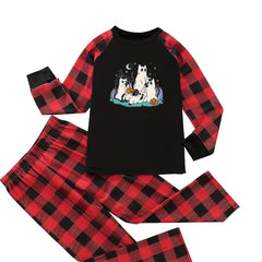 Plus Size Cat Ghost Pajama Set Women's Tee & Pants Lounge Two Piece Set