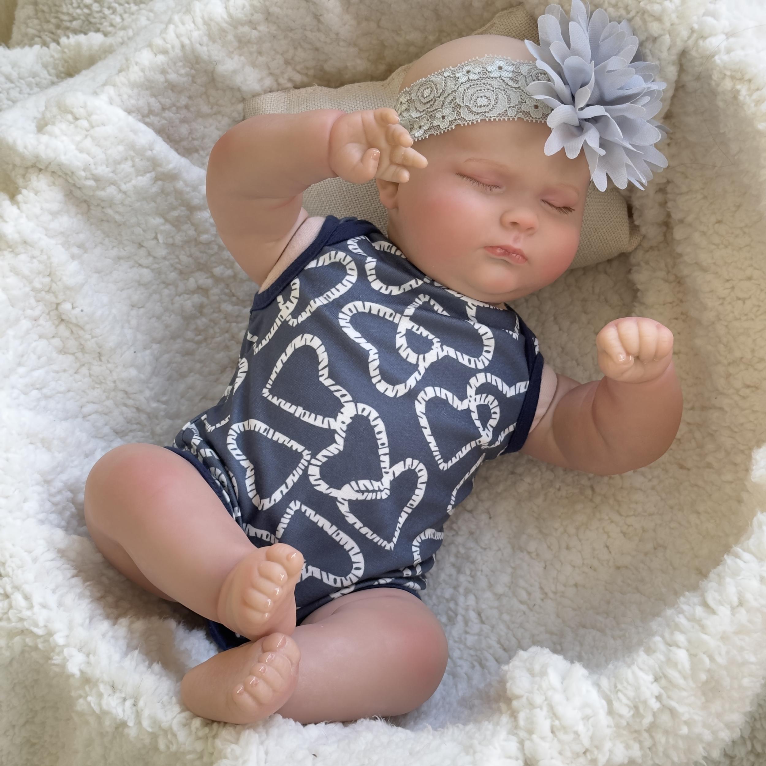 20 Inch Vinyl Reborn Doll Little Boy Doll Light Head Cloth Body