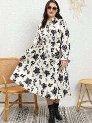 Floral Print Ruffle Maxi Dress Plus Size Women