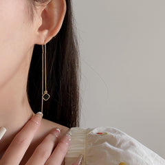 Square Gems Linear Earrings Threader Earrings Gift