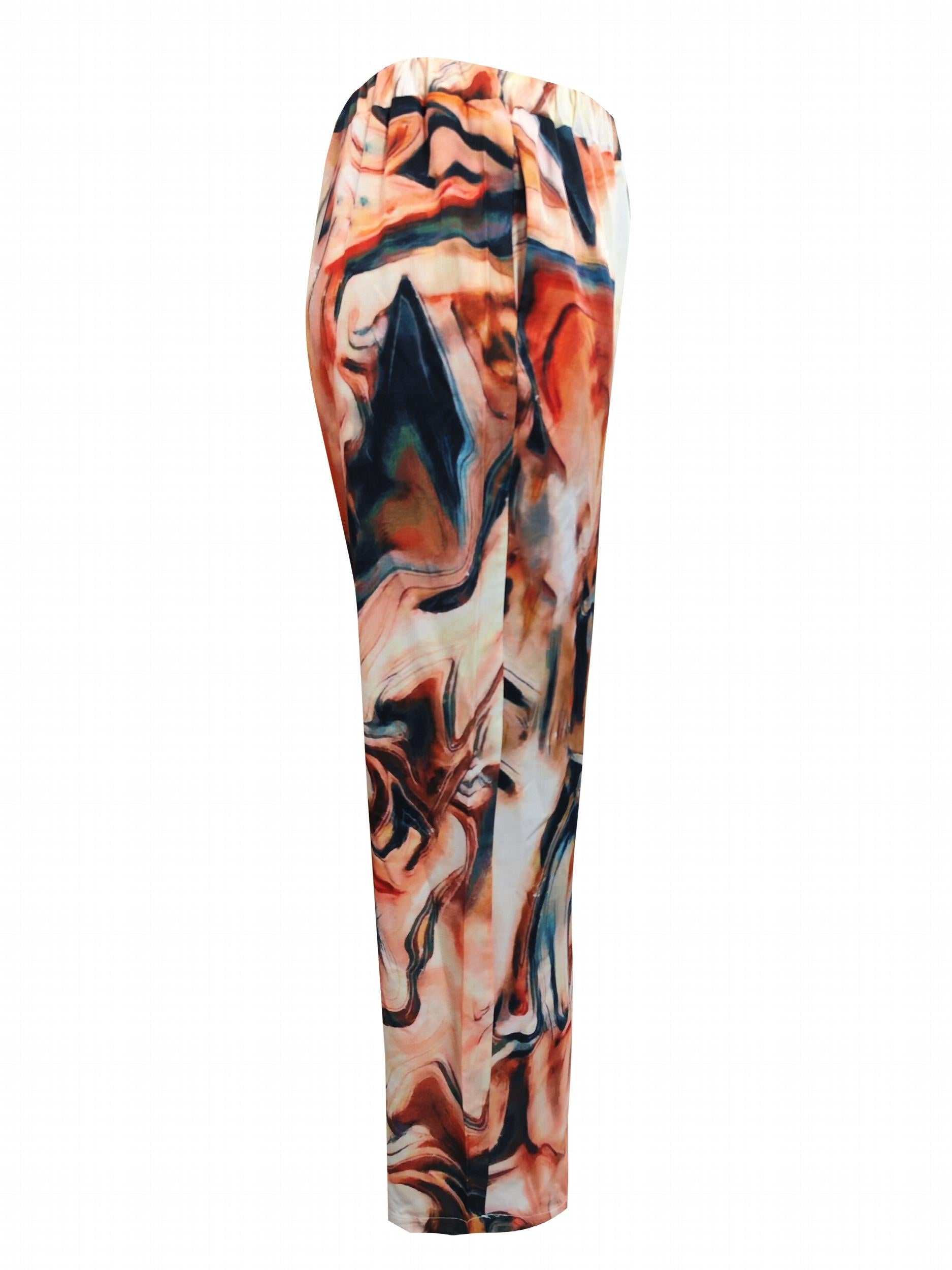  Floral Print Drawstring High Rise Pants