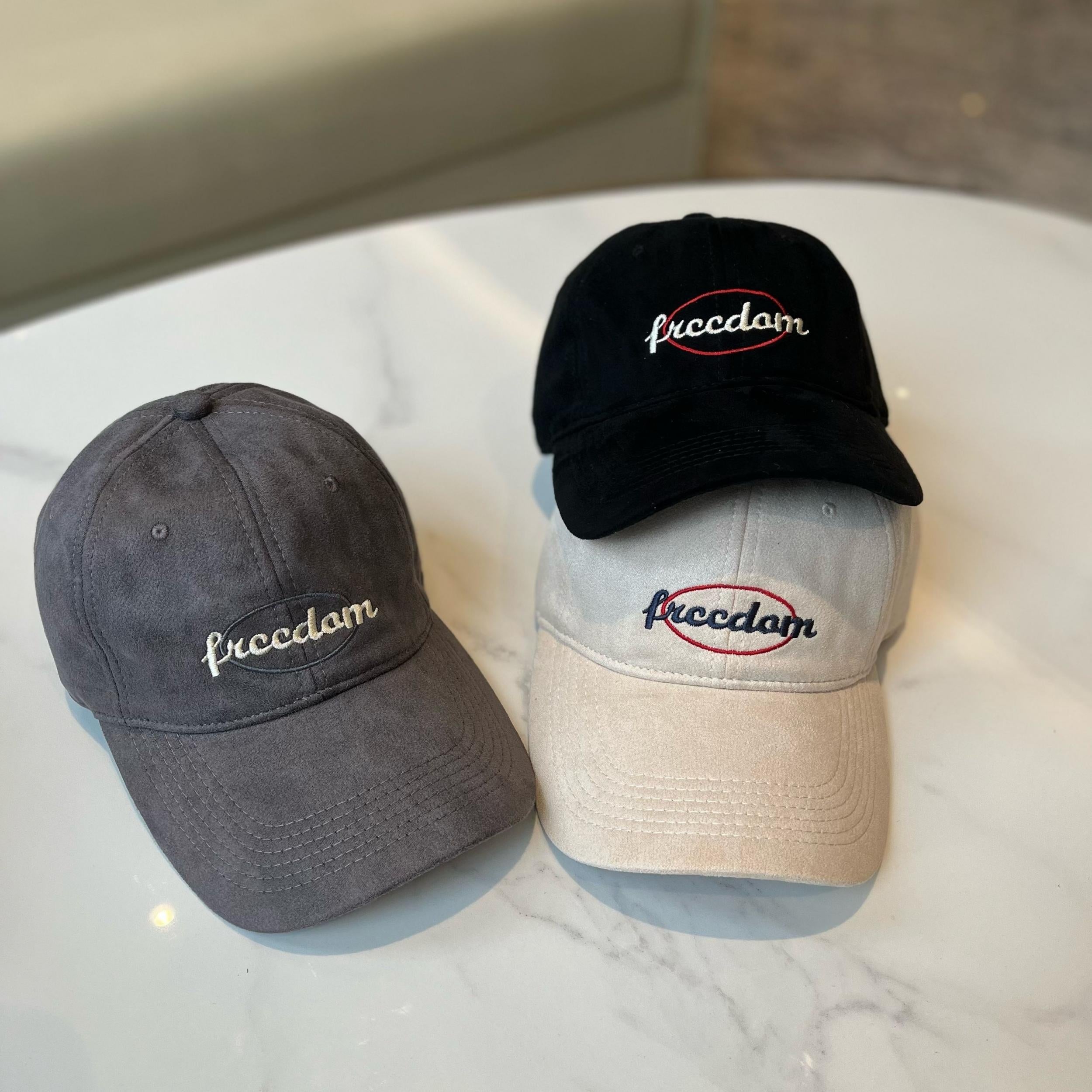Freedom Embroidery Unisex Baseball Cap Vintage Solid Washed Dad Hats