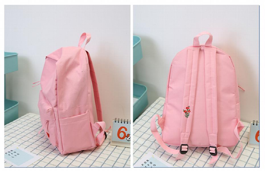 Yellow Canvas Backpack for Girls Schoolbag