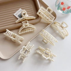 8pcs Faux Pearl Hair Claw Clip Non Slip Strong Hold Grip Hair Jaw Clip