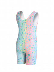 Girls Sleeveless Athletic Jumpsuit Gymnastics Leotards Outfit