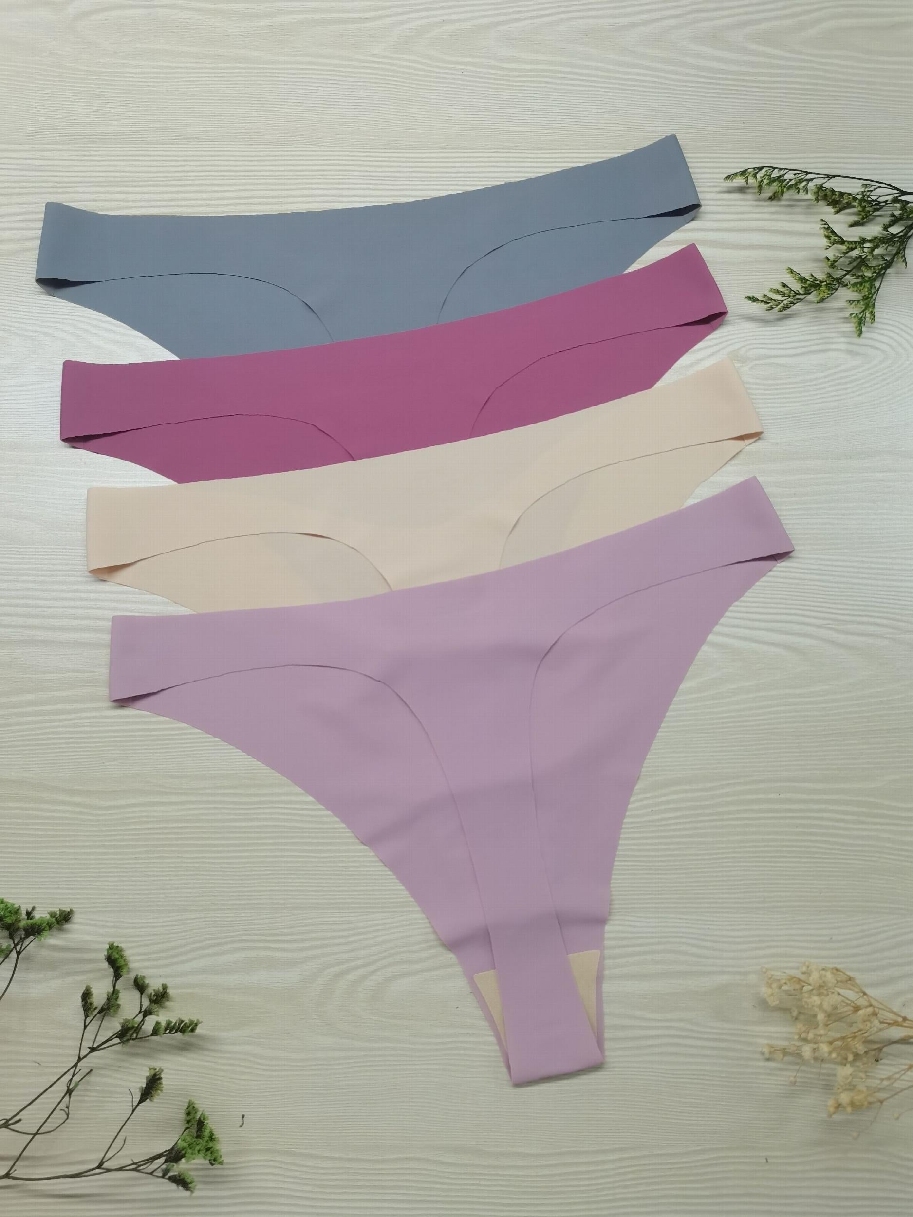4 Pack Women's Plus Size Seamless Low Waist Cooling Briefs Set
