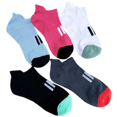 5 Pairs Letter Print Short Socks Casual & Comfy Colorblock Ankle Socks