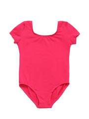 Girls Skinny Ballet Short Sleeve Bodysuit for Dance Training