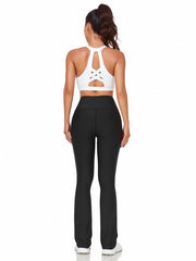 High Waist Wide Leg Pants Sweat Absorption Stretchy Yoga Dance Flared Pants