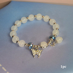 Butterfly Charm Beaded Bracelet for Girls Adjustable Bracelet