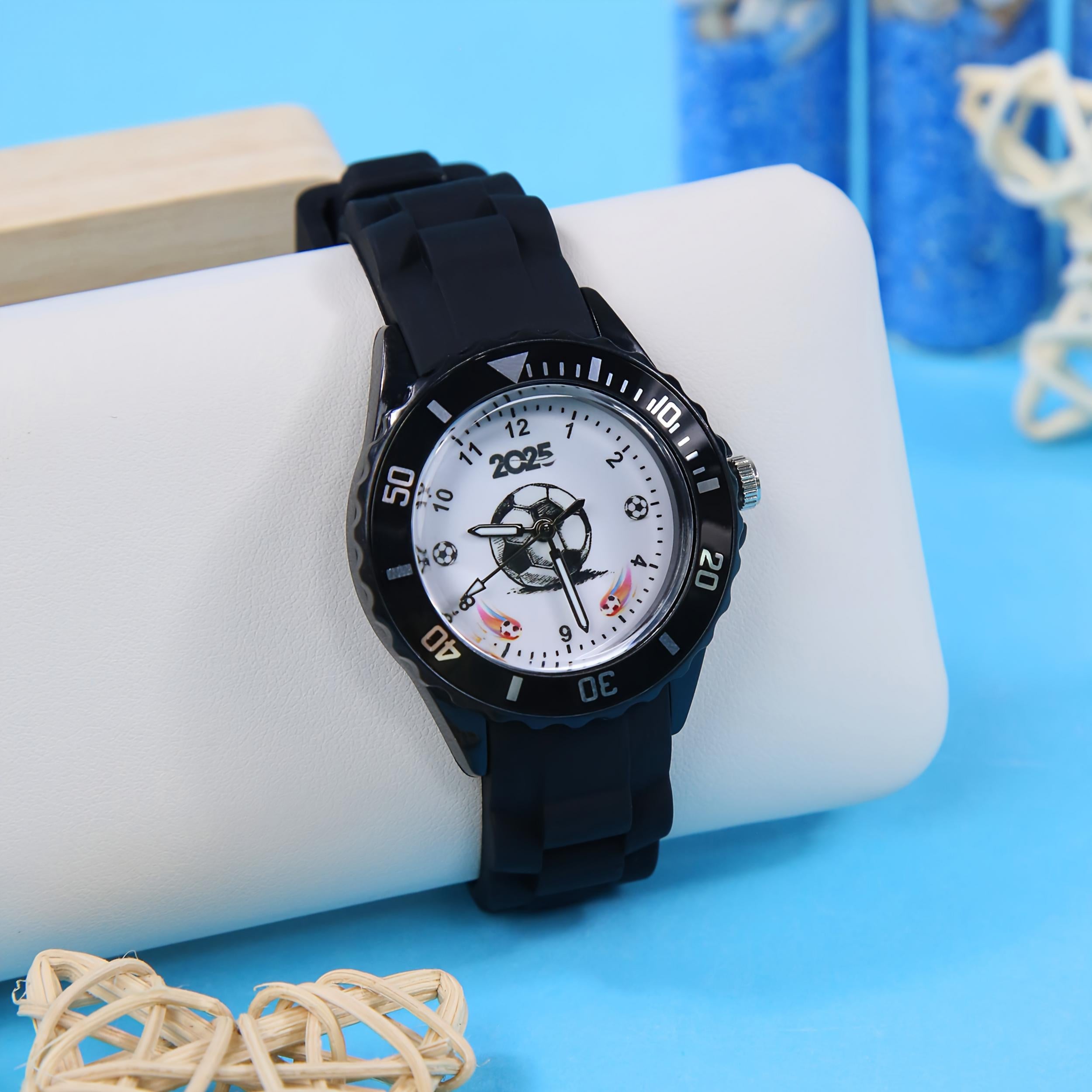 Boys' Sports Quartz Watch with Date Display and Silicone Strap