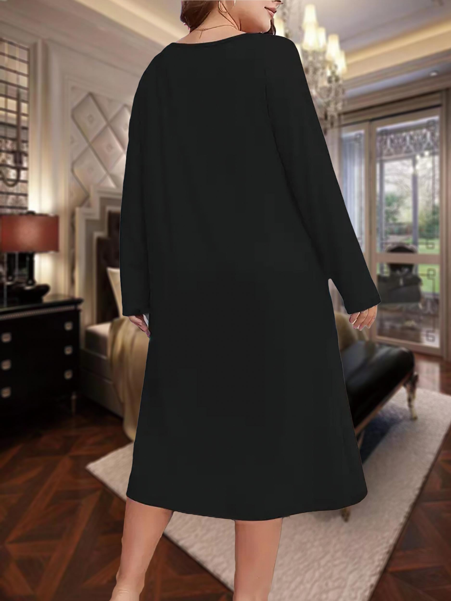  Santa Claus Nightdress Women's Long Sleeve Round Neck Sleep Dress