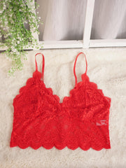 Floral Embroidery Longline High Stretch Bra Plus Size Women's Plus