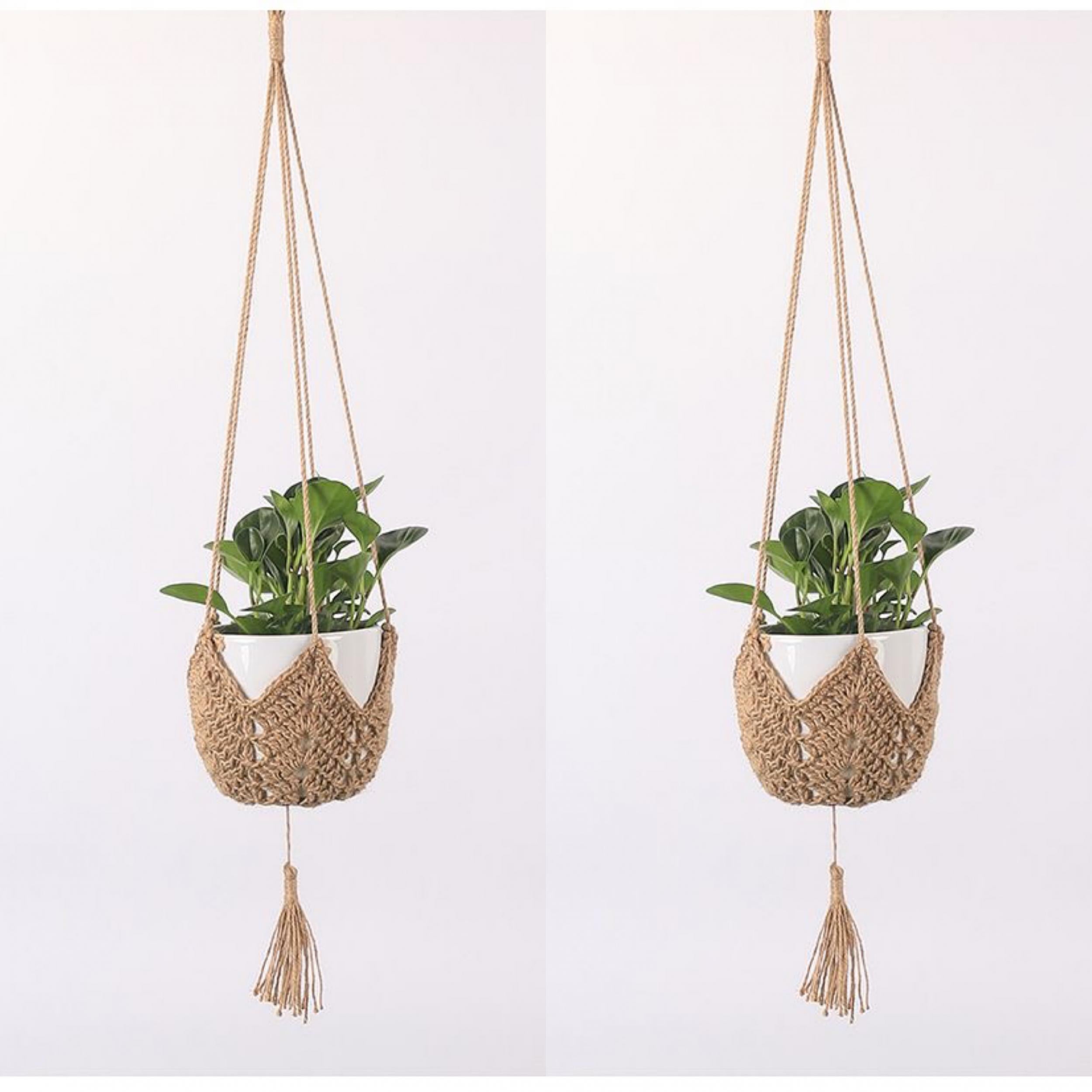 3pcs Guno Macrame Plant Hanger Hand Woven Boho Flowerpot Rack