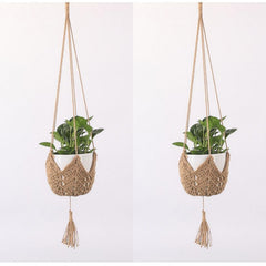 3pcs Guno Macrame Plant Hanger Hand Woven Boho Flowerpot Rack