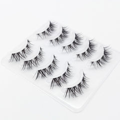 5 Pairs Natural False Eyelashes Lightweight Cosplay Wispy Lashes Extension