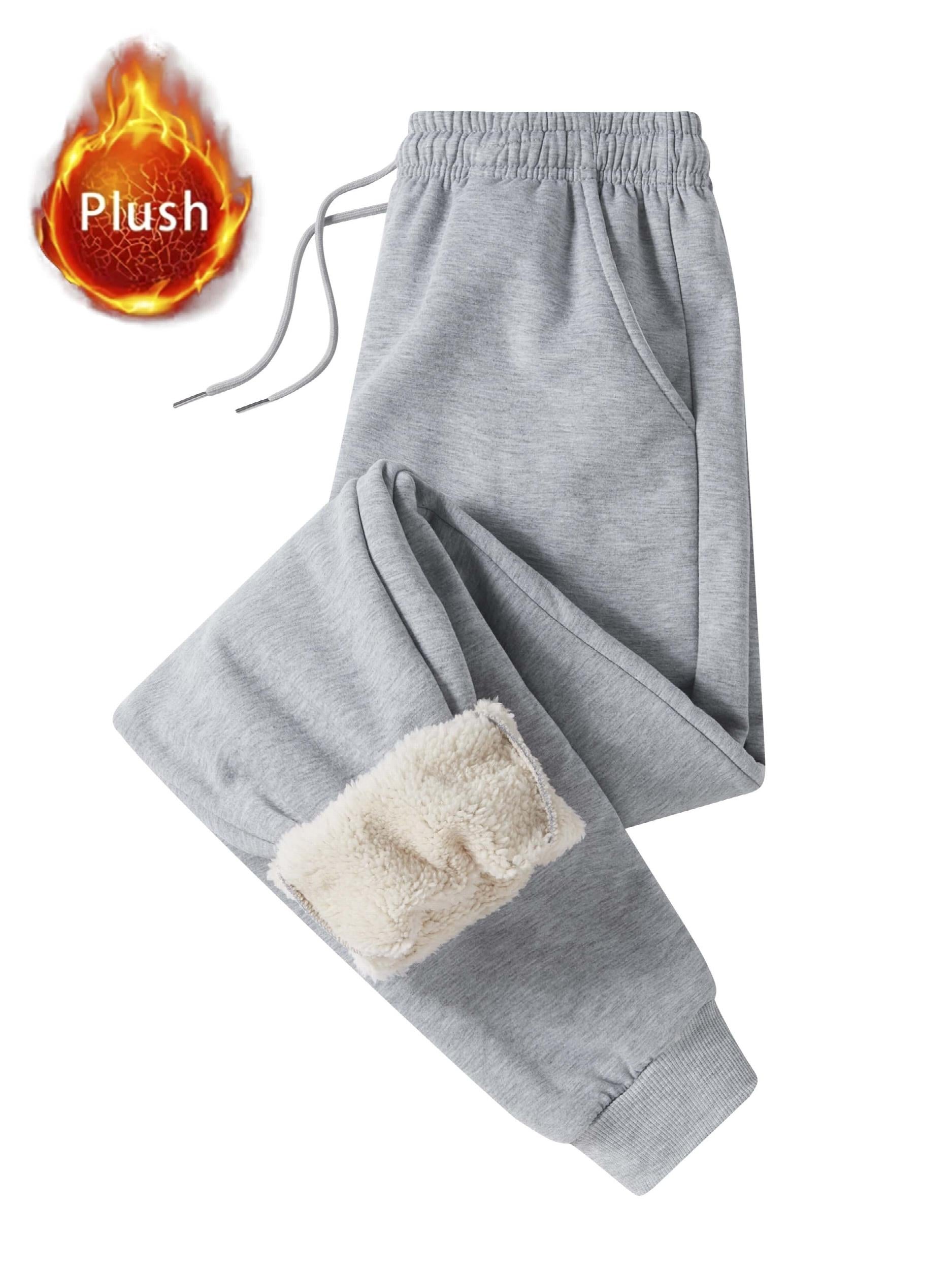 Men's Winter Fleece-Lined Pants Outdoor Sports Camping Hiking