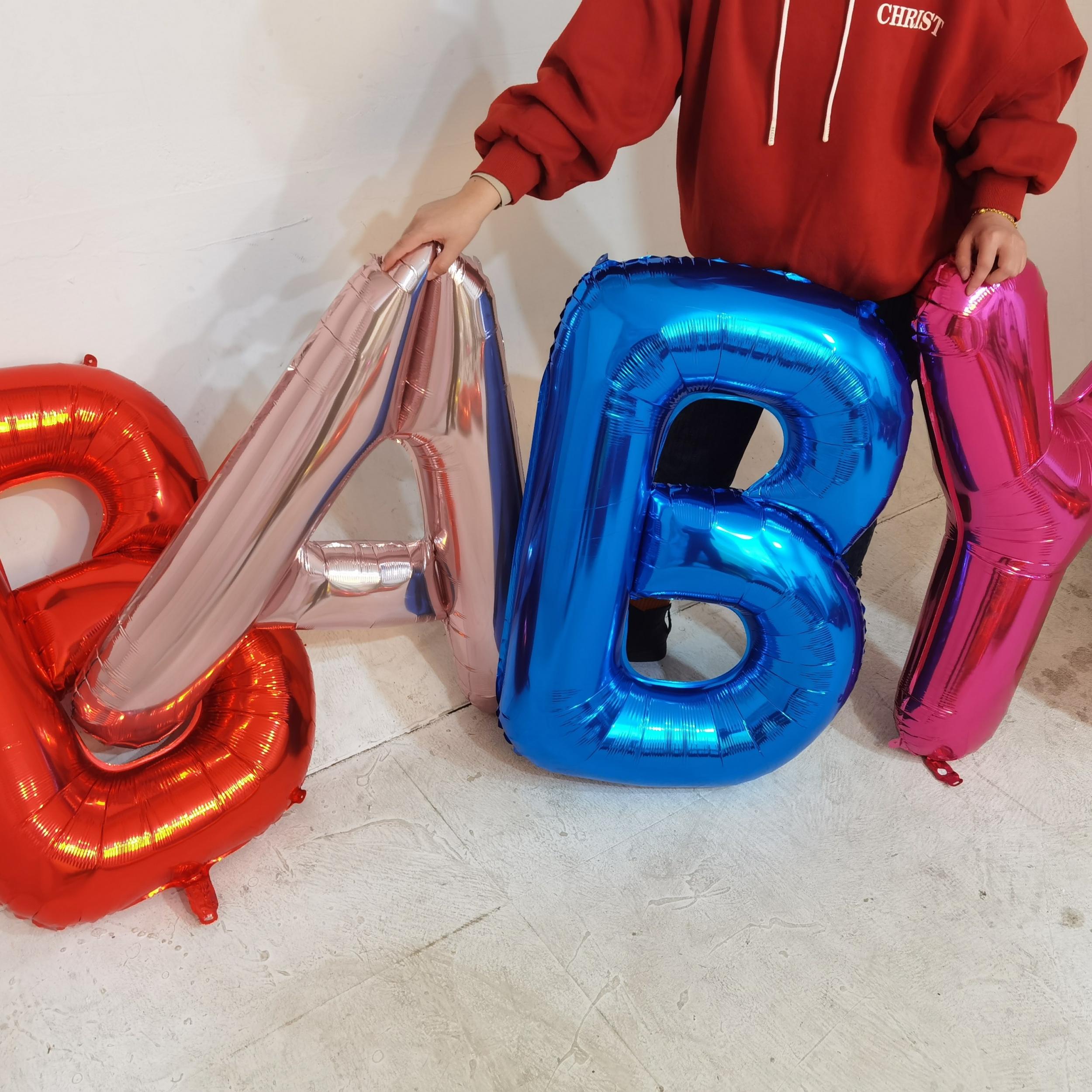 101 6 Cm Large Pink Letter A Balloons Foil Mylar Big Balloons for Party