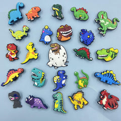 82pcs Dinosaur Shoe Charms For Crocs Luminous Decoration Boys PVC Pins Bracelets