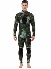 3mm Men's Skinny Fit Diving Suit Camouflage Long Sleeve Sun Protection