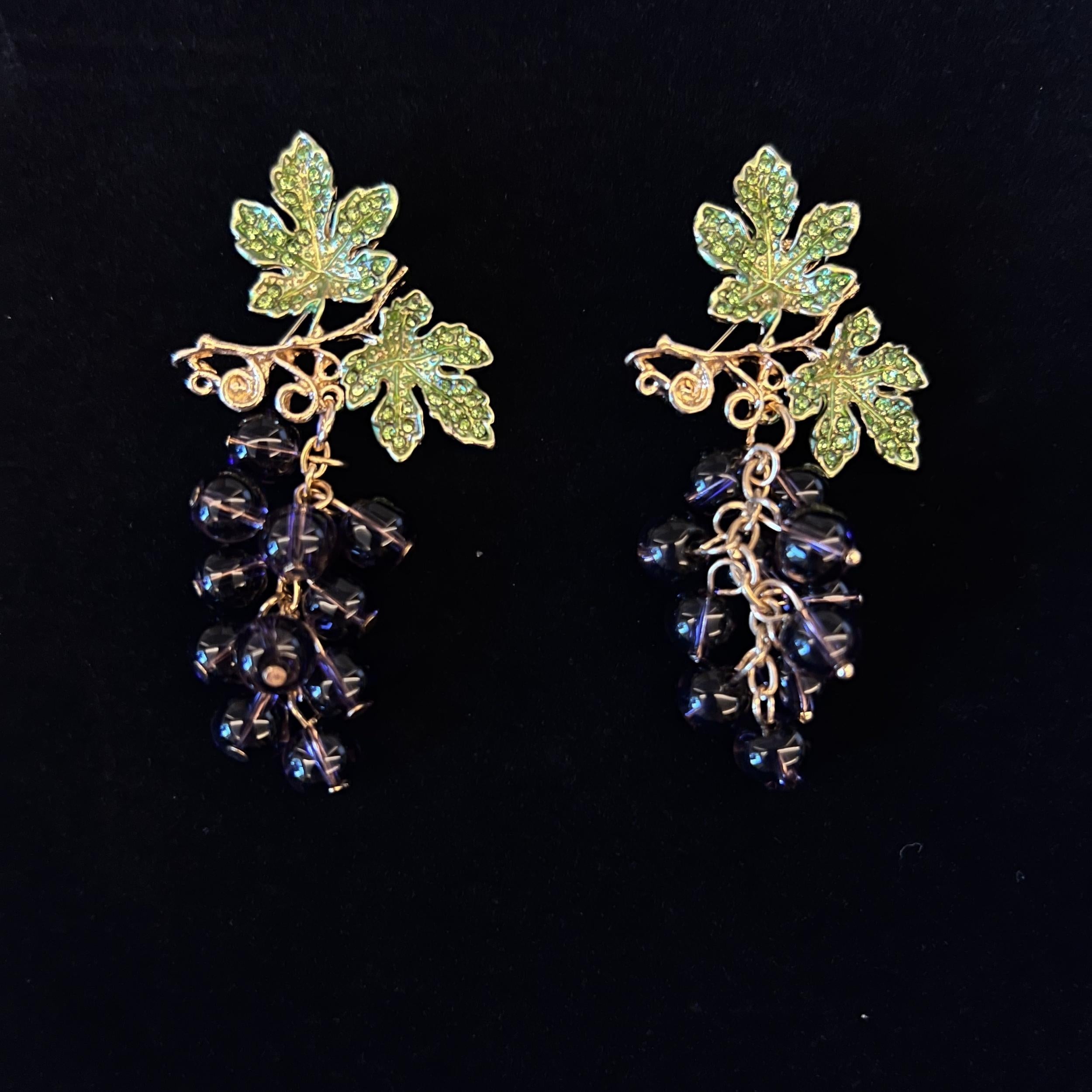 Grape Brooches Rhinestone Purple Fruits Office Pins