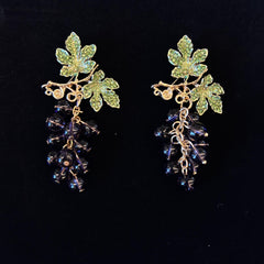 Grape Brooches Rhinestone Purple Fruits Office Pins