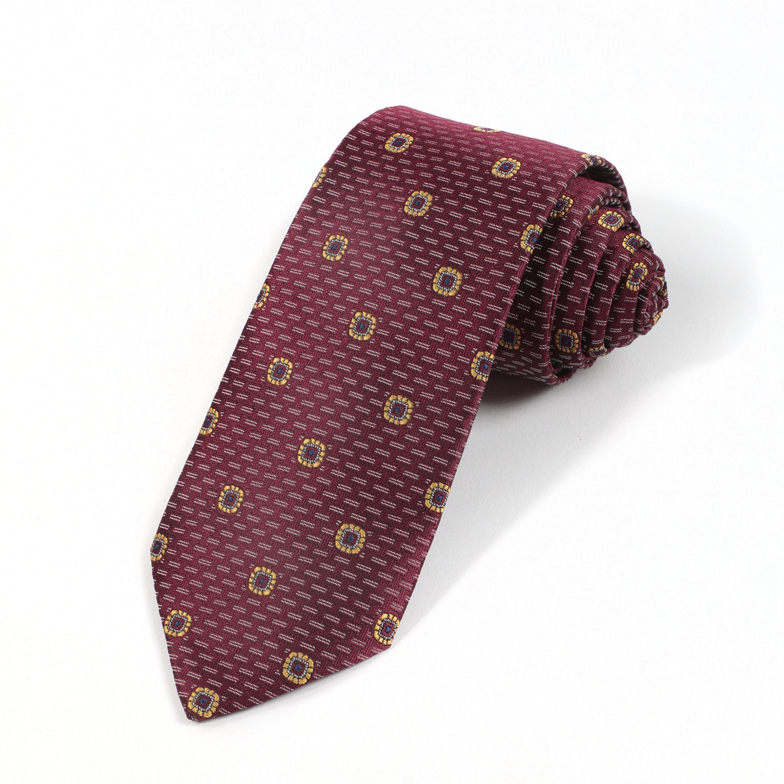 Men's Striped Flower Retro Necktie
