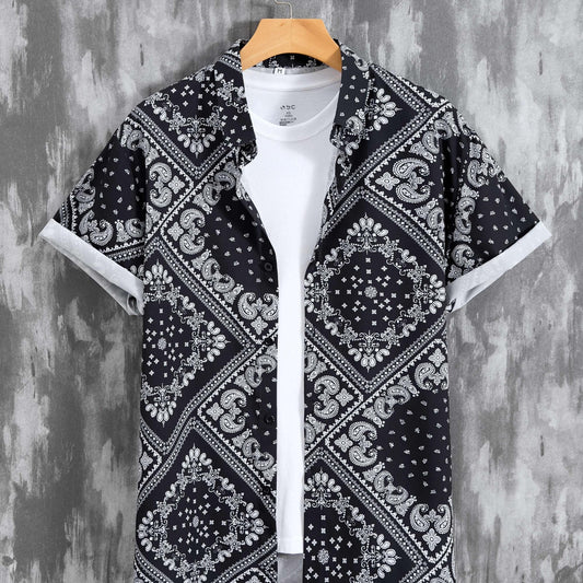 Men's Paisley Pattern Hawaiian Shirt Short Sleeve