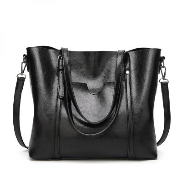 Vintage Shoulder Bag Oil Wax Leather Tote Bag Female Handbag
