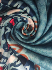  Tile Print V Neck Stretch Maxi Dress