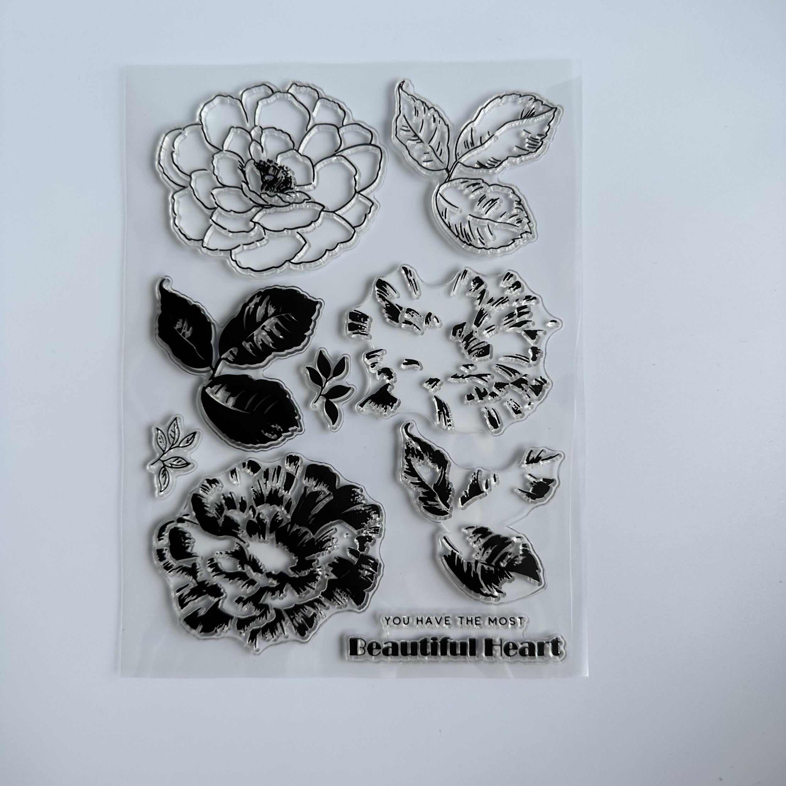 Flower & Butterfly Clear Stamp Set for Card Making & Scrapbooking