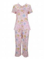 Floral Print Pajama Set V Neck Top & Lounge Pants Women's Sleepwear