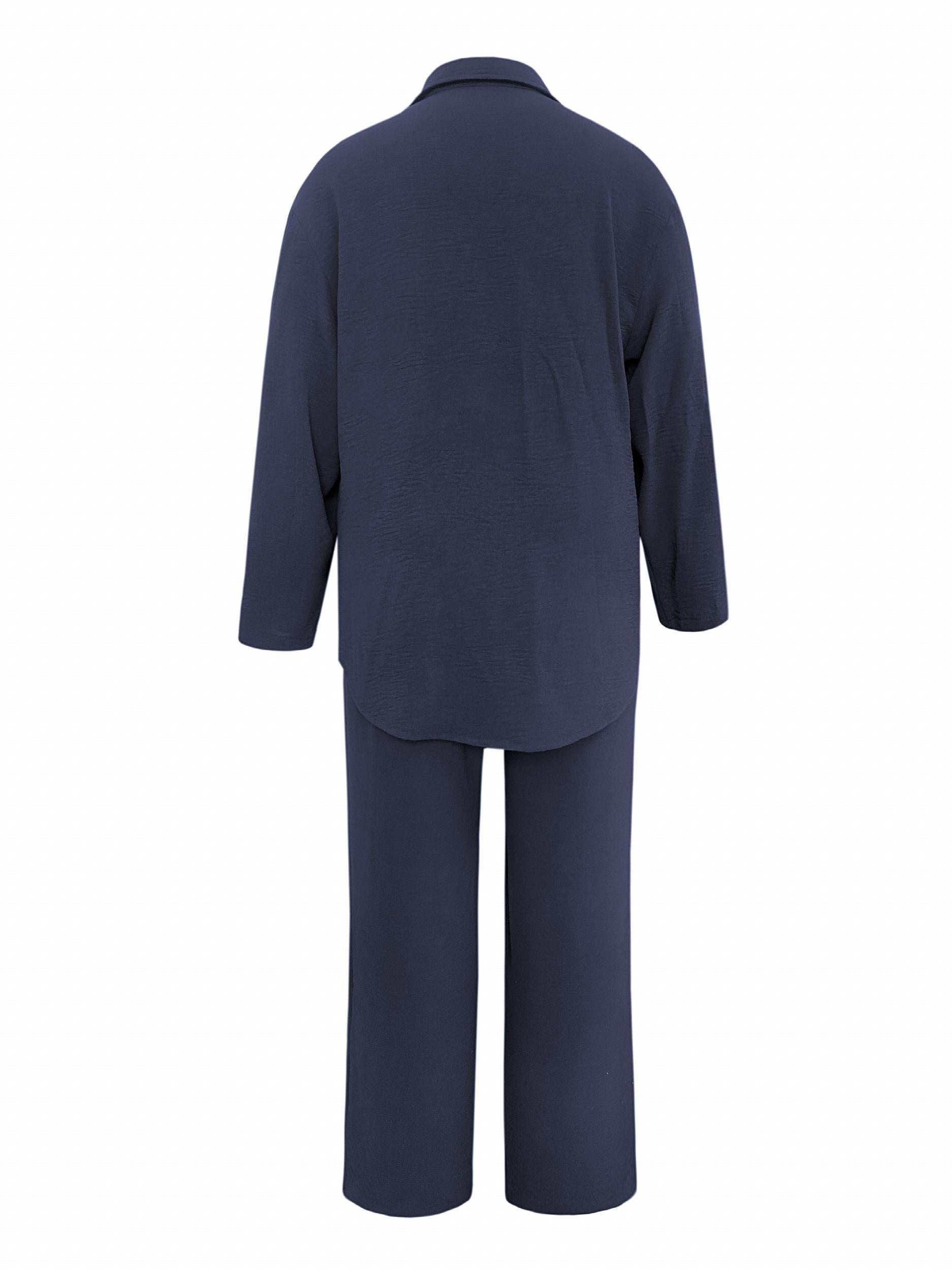  Solid T Shirt & Wide Leg Pants Two Piece Set