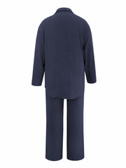 Solid T Shirt & Wide Leg Pants Two Piece Set