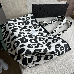 Leopard Pattern Tote Shoulder Bag Lightweight Versatile Storage Bag