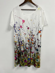 Plus Floral Print Round Neck Dress