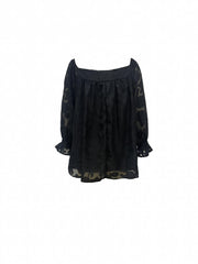  Casual Mesh Flounce Sleeve Blouse