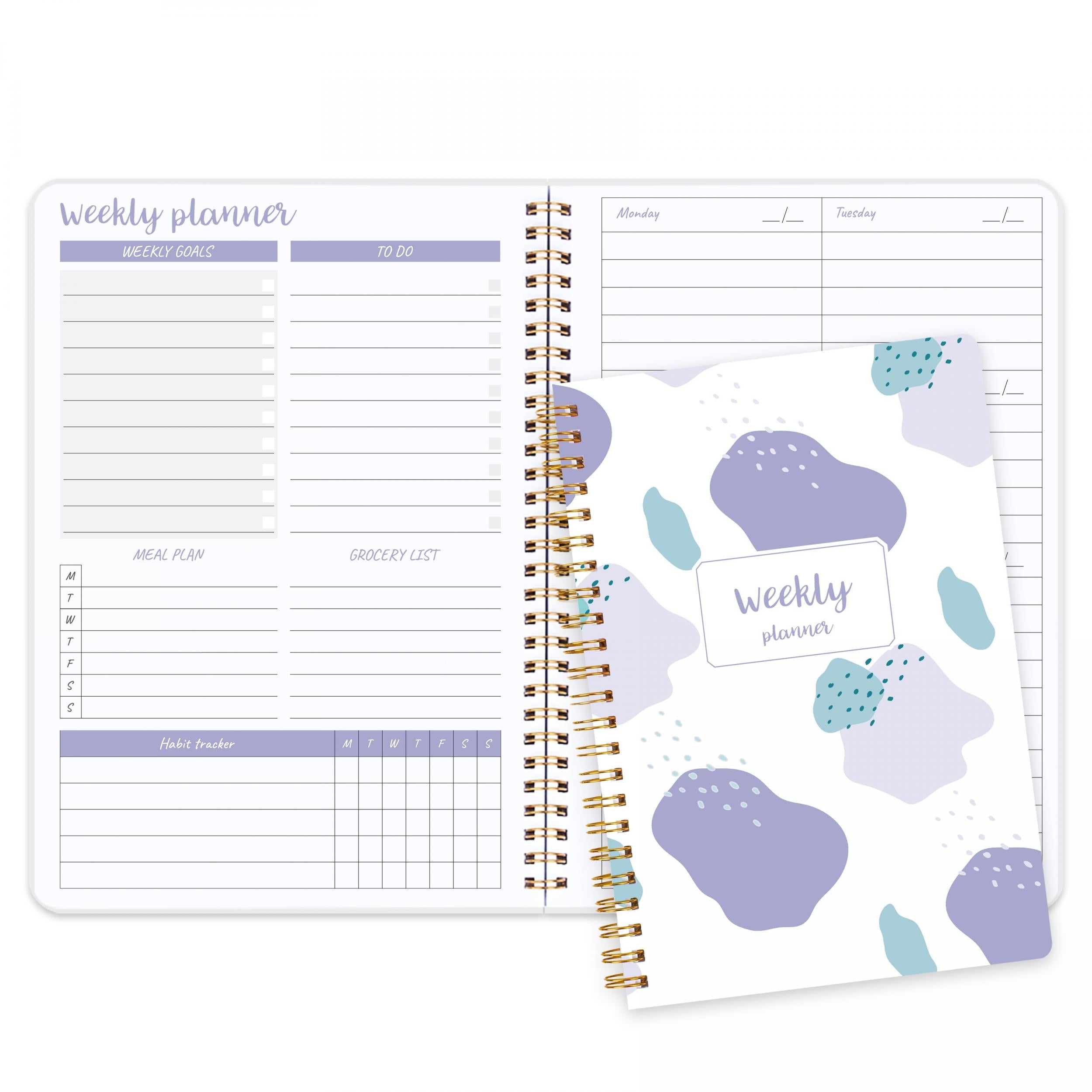 Weekly Planner Notebook: Daily Schedule Journal with Habit Tracker, To Do List