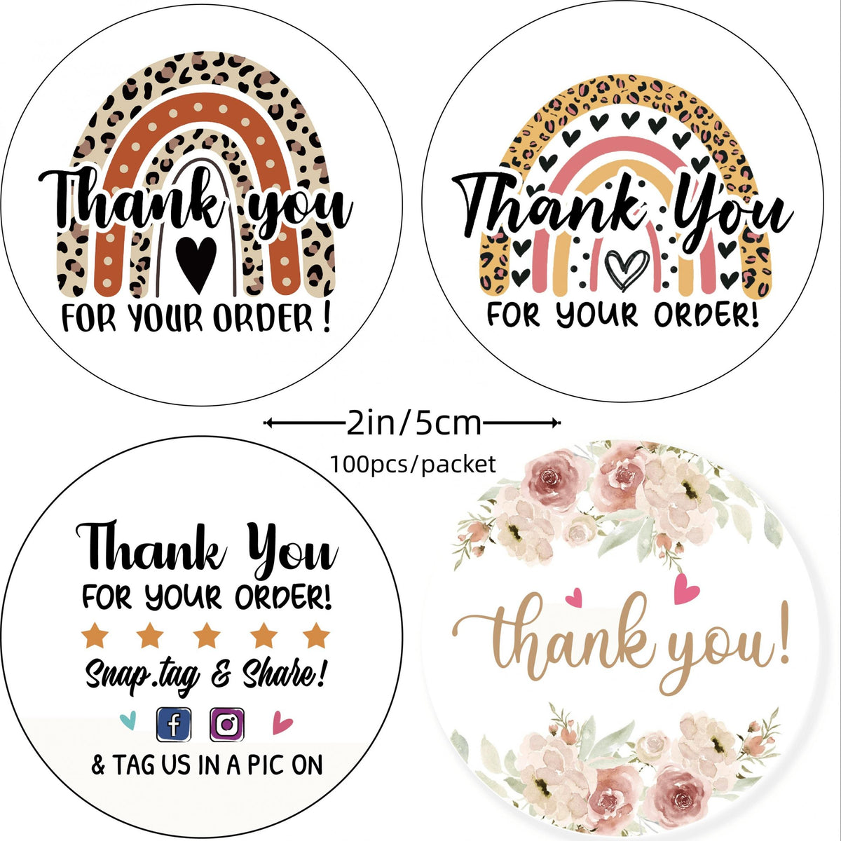 Thank you Bakery Stickers Small Business Envelope Gift Bag 100