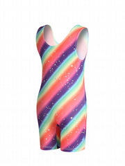 Girls Sleeveless Athletic Jumpsuit Gymnastics Leotards Outfit
