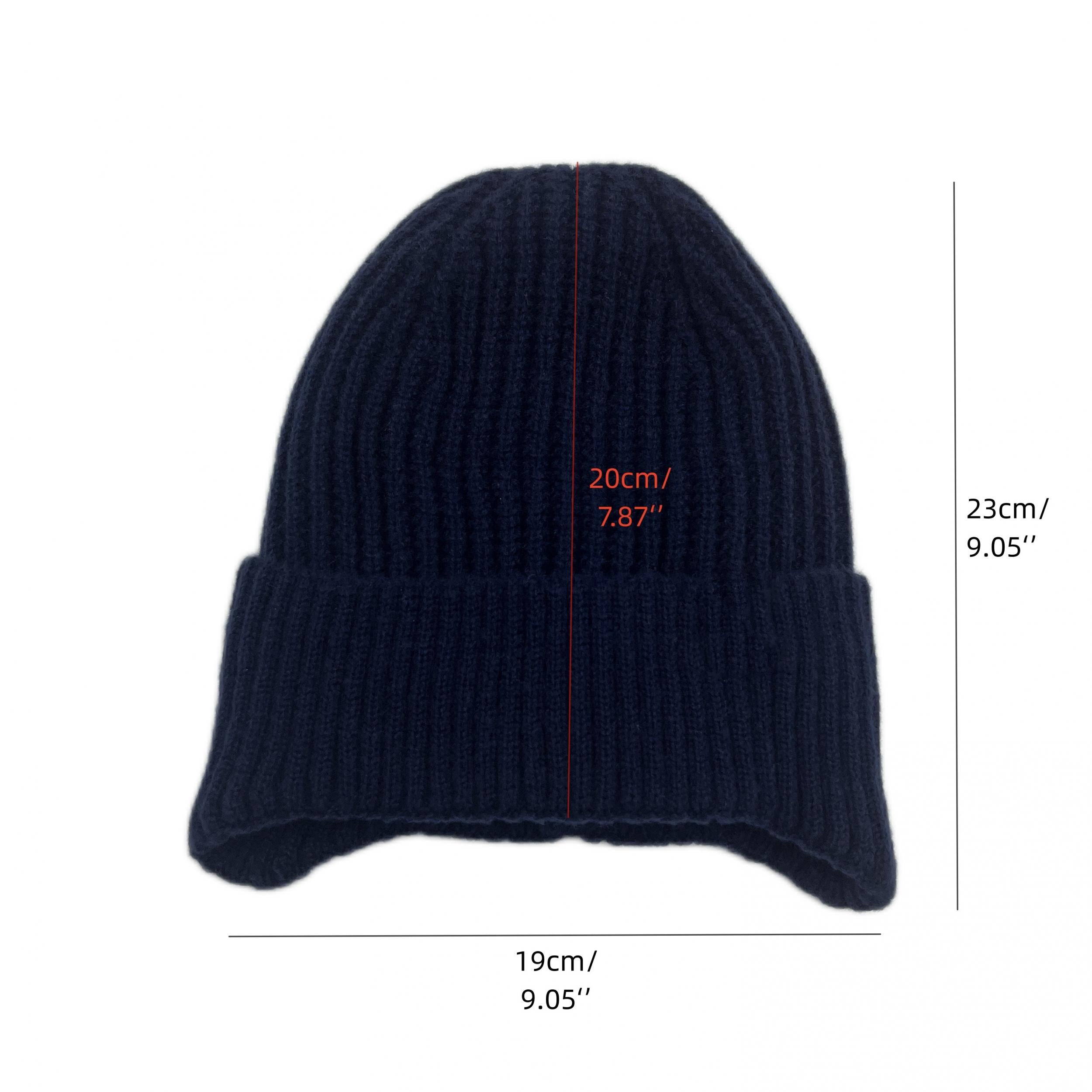 Men's Velvet Ear Protection Knitted Hat for Middle-Aged