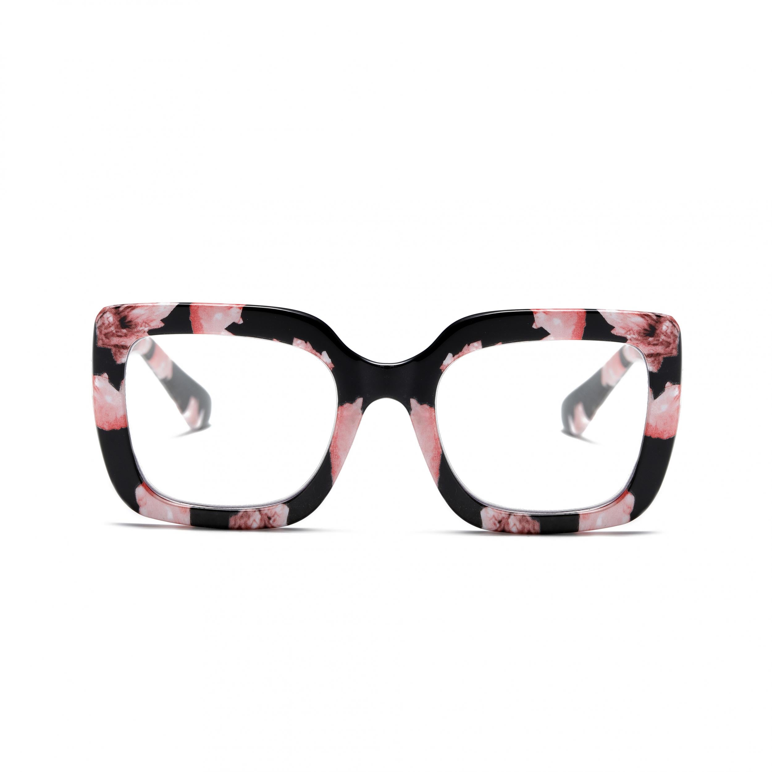 Retro Square Women's Reading Glasses Blackout Spring Hinge