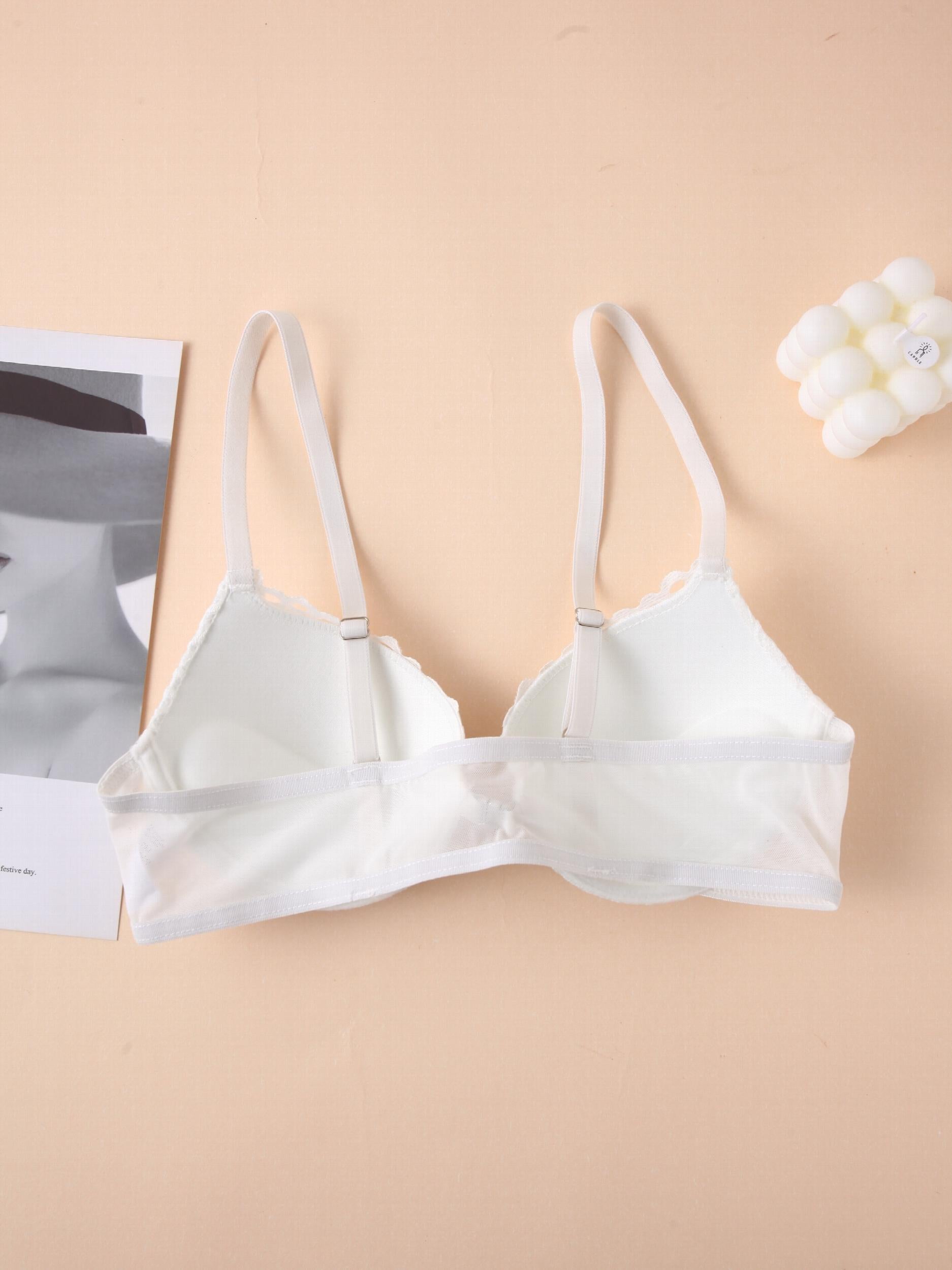 2 Pcs Lace Push Up Wireless Bra Comfy & Lightweight Women's Lingerie