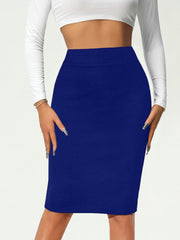 Solid Bag Hip Skirts High Waist Pencil Skirts Women's Clothing