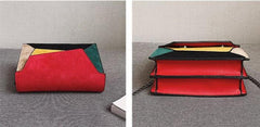 Retro Matte Patchwork Crossbody Bags for Women with Chains Strap