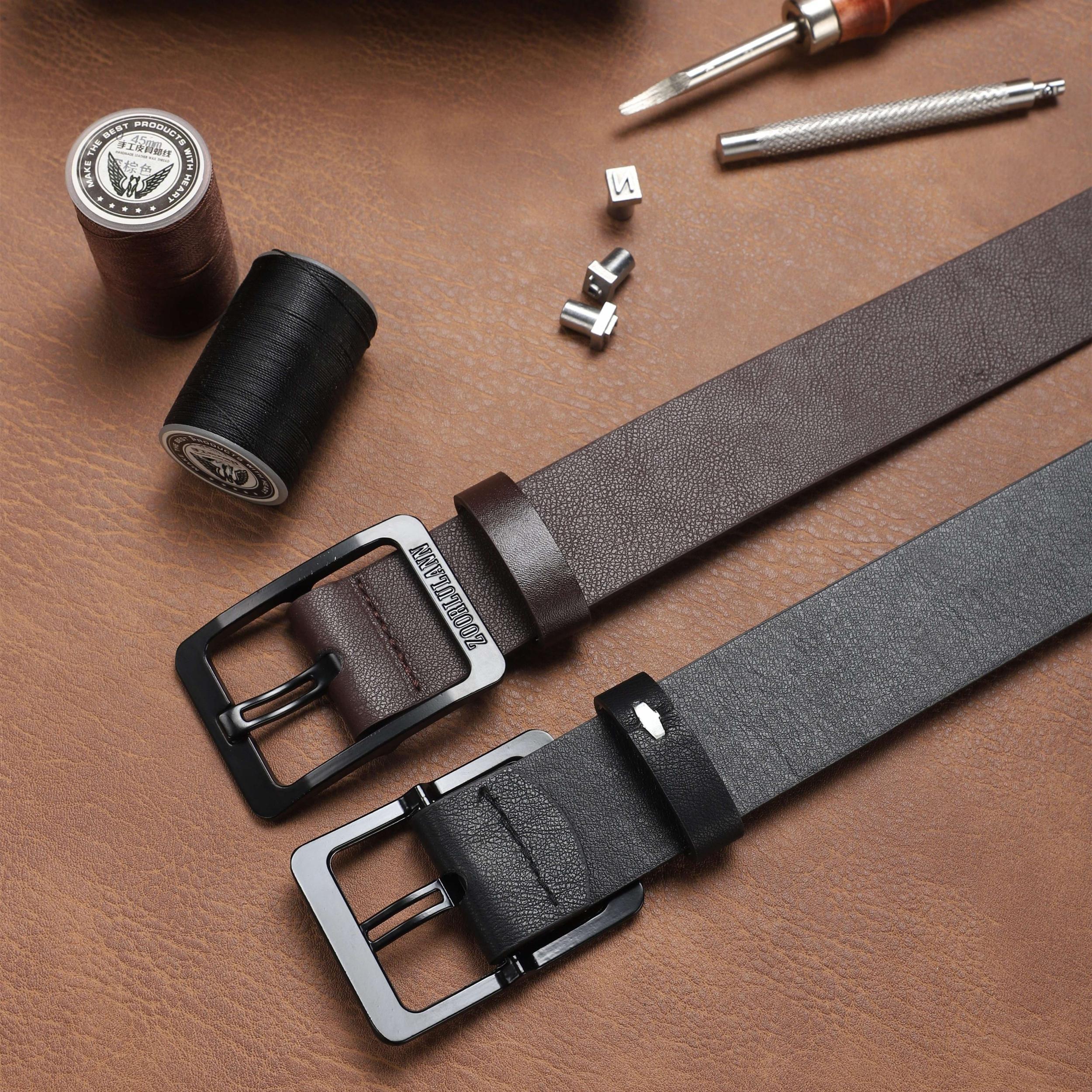Men's Pin Buckle Belt PU Leather Casual Jeans Pants Strap