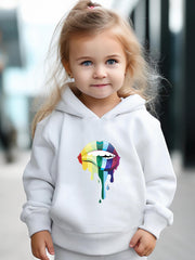Colorful Lip Pattern Hooded Sweatshirt Girls Hoodies & Sweatpants