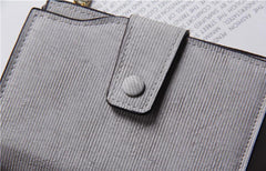 Women's Short Frosted Stripe Buckle Small Change Wallet