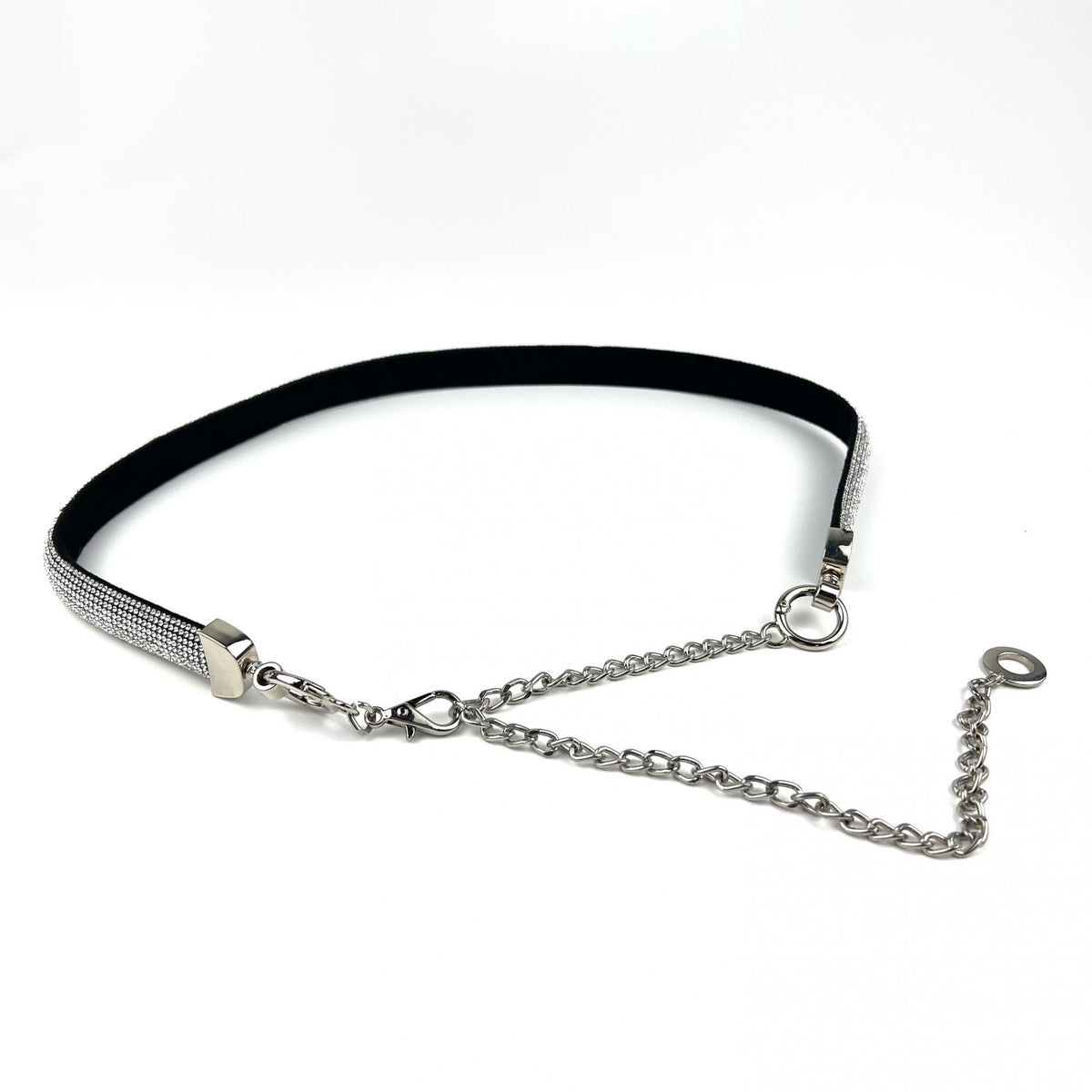 Adjustable Rhinestone Belt Chain Tassel Waistband for Women