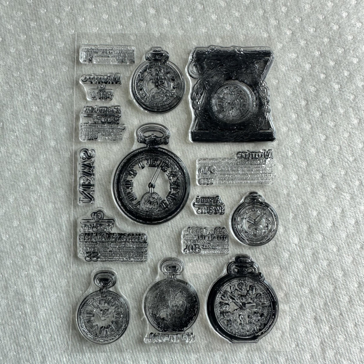 Retro Clock Series Stamp Flower Silicone Stamp
